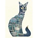 Daniel Mackie - Cat in the Night, Double Card with Envelope