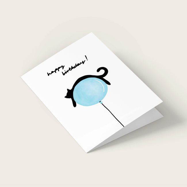 Happy Birthday Balloon - Double Card with Envelope