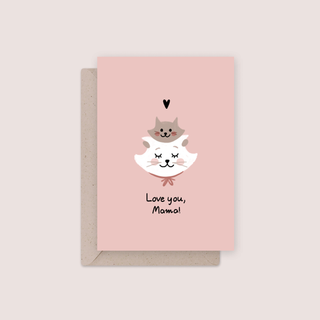 Love You Mama! - Double Card with Envelope