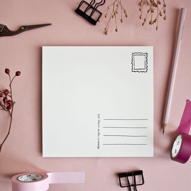 Katja Rub - Cat and Picturewall, Postcard 14.8 x 14.8 cm