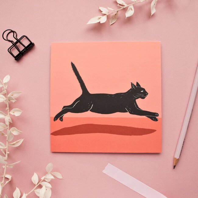 Katja Rub - Jumping Cat, Postcard 14.8 x 14.8 cm