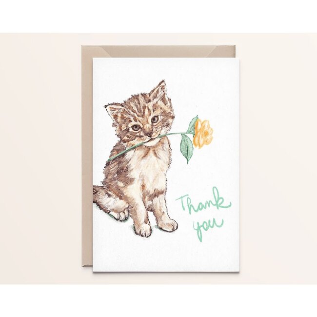 Thank You Cat - Dubbele Kaart met Enveloppe