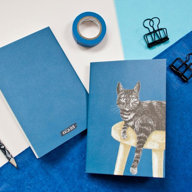 Katja Rub - Notebook, Cat on Stool