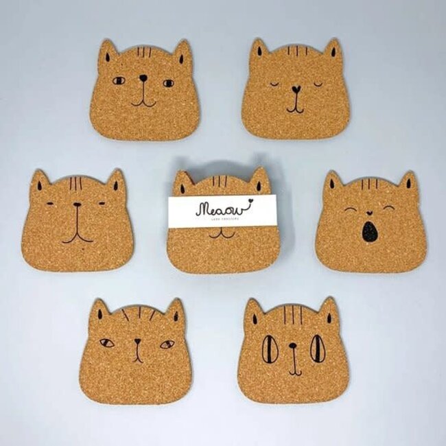 Coasters Meaow - Cute Cats -  6 st