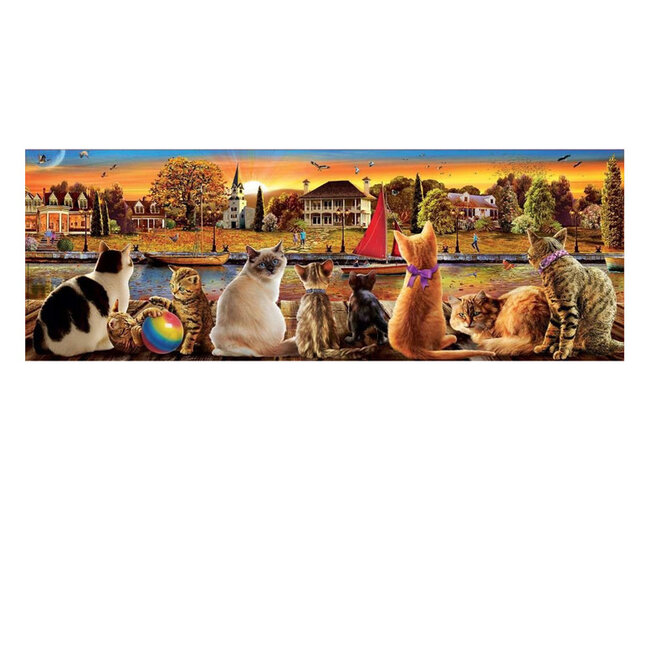 Panorama - Cats on the Quay, Puzzel 1000 stukjes