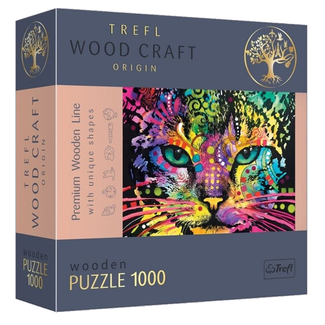 Colourful Cat - Wooden Puzzle, 1000 pieces