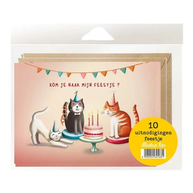 Feest Uitnodigingen - 10  Kaarten met Enveloppe