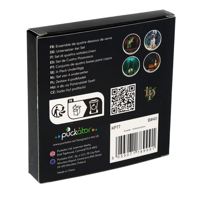 Lisa Parker - Magic Cat Coasters, 4 stuks