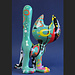 Jacky Zegers - Ink Kat Pattern, Beeld 22 cm