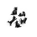Refridgerator Magnets - Meow Black Cats, 5 pcs