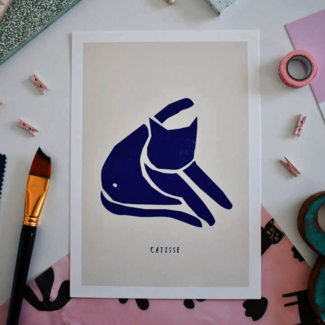Niaski Niaski -Blue Catisse, Kunstdruk A4