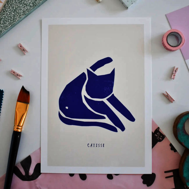 Niaski -Blue Catisse, Art Print A4
