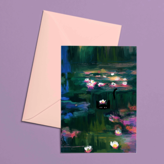 Niaski Niaski - Clawed Monet Water Lilies, Double Card with Envelope