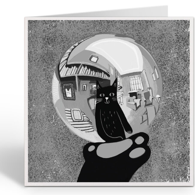 Niaski - Paw with Reflecting Sphere, Double Card with Envelope
