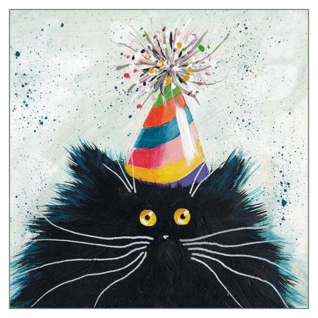 Kim Haskins - Party Cat,  Dubbele Kaart met Enveloppe