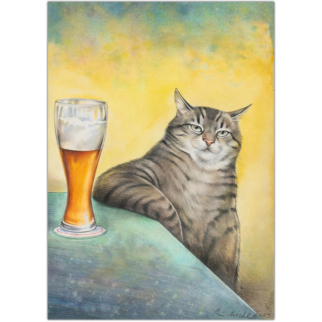 Reinhard Michl - Witbier Kater, Ansichtkaart 14,8 x 10,5 cm