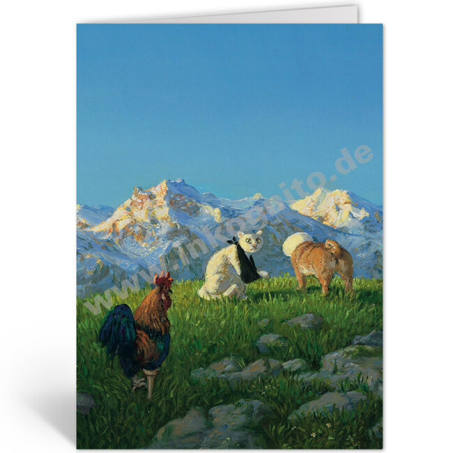 Michael Sowa - View on Jungfraujoch, Double Card with Envelope