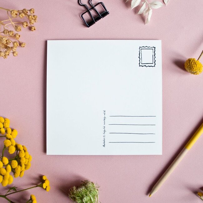 Katja Rub - Cat Brick, Postcard 14.8 x 14.8 cm