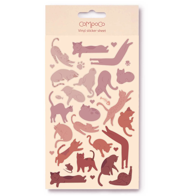 Compoco Yoga Cats Sticker Sheet