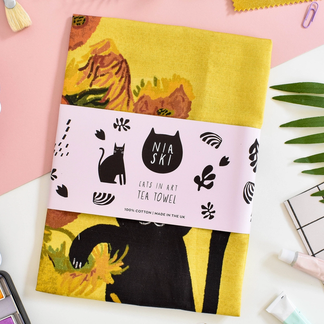 Niaski - Tea Towel Sunflower Cat