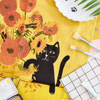 Niaski Niaski - Tea Towel Sunflower Cat