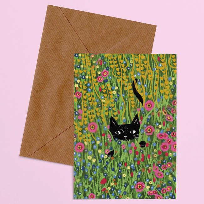 Niaski - Hiding In a Klimt Garden, Double Card with Envelope