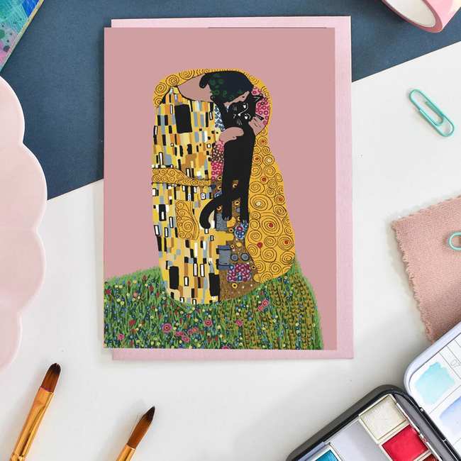 Niaski - The Cat Kiss, Double Card with Envelope