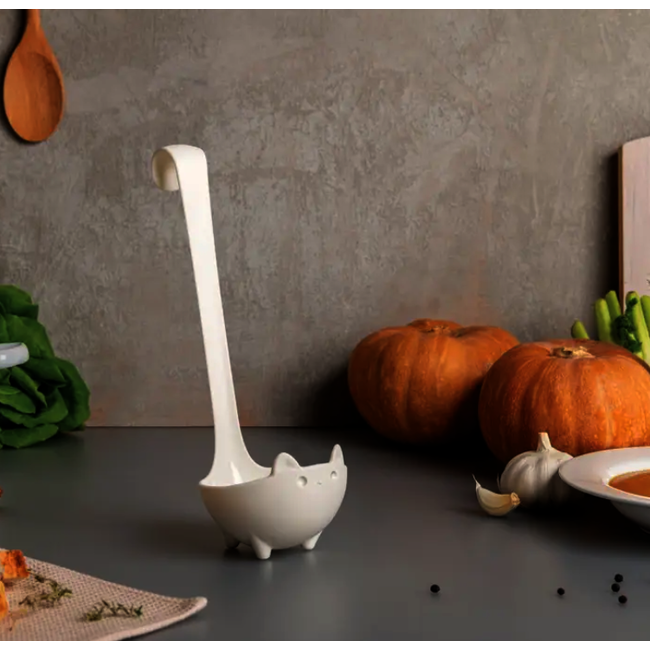 Katie - Soup Spoon on Paws, White