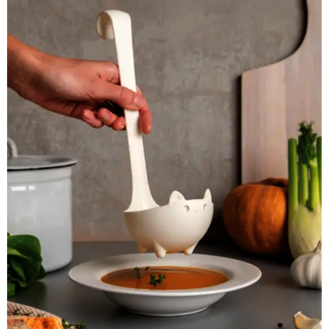 Katie - Soup Spoon on Paws, White