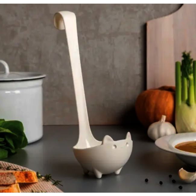 Katie - Soup Spoon on Paws, White