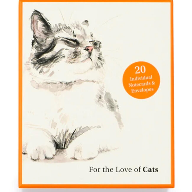 For the Love of Cats - 20 Individual Notecards with Envelopes