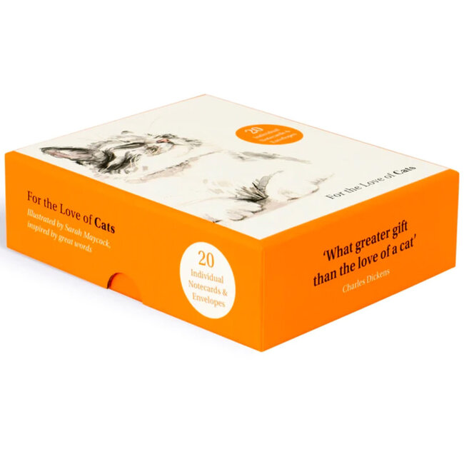 For the Love of Cats - 20 Individual Notecards with Envelopes