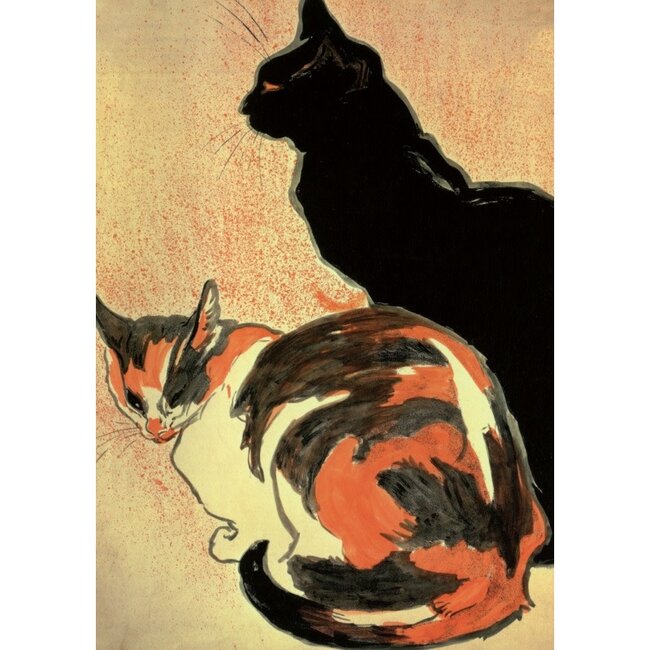 Steinlen - Two Cats 1894, Double Card with Envelope