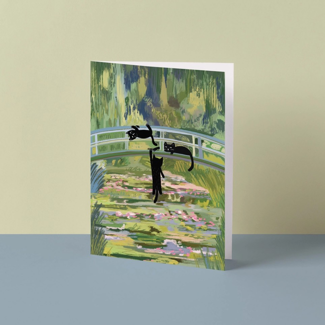Niaski - Clawed Monet Cat Bridge, Dubbele Kaart met Enveloppe