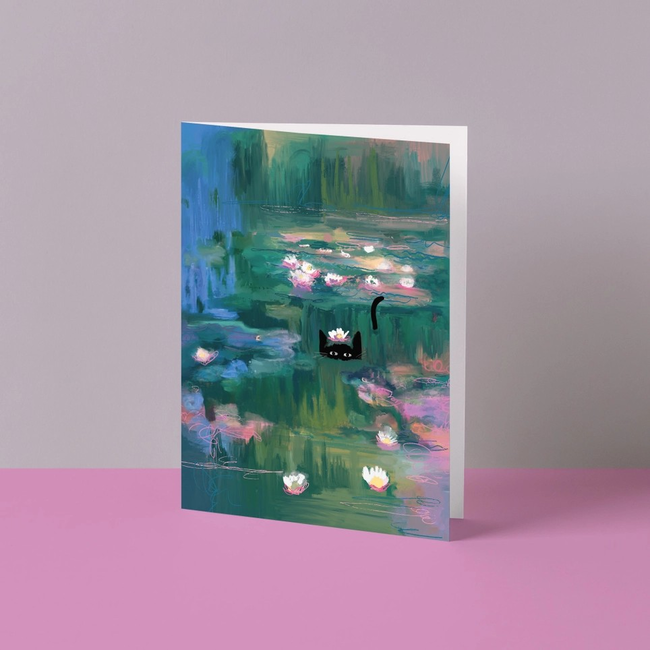 Niaski - Clawed Monet Water Lilies, Dubbele Kaart met Enveloppe