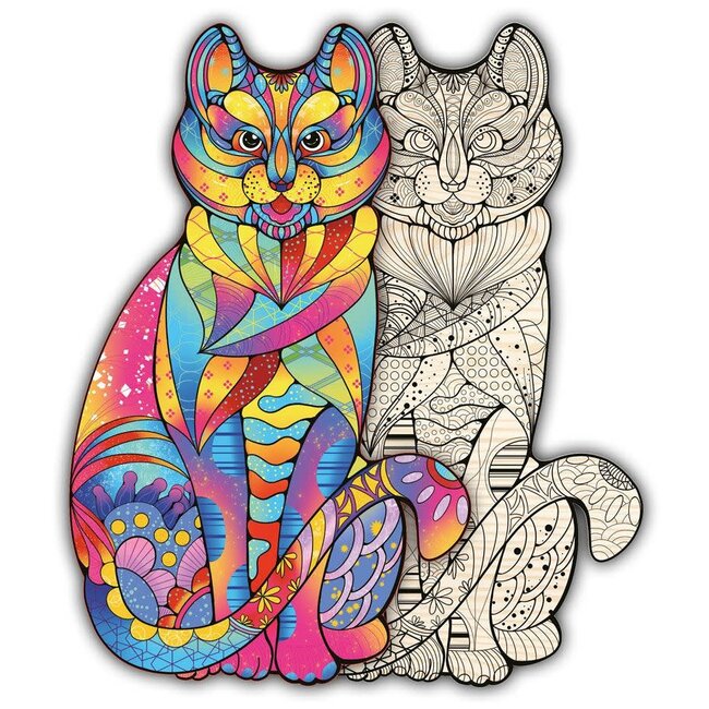 Artefakt 2 in 1 Kat - Houten Puzzel, 160 stukjes