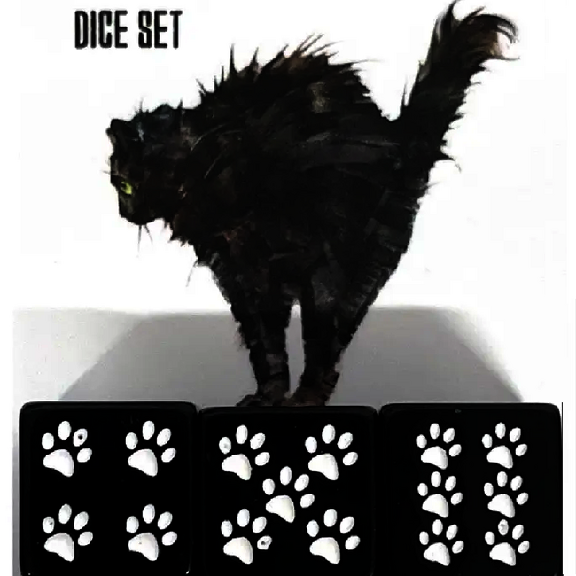 Be Like a Cat - Kattenpootjes Dobbelstenen Set, 6 stuks