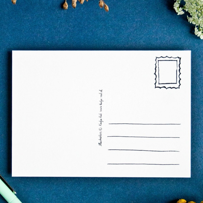 Katja Rub - Two Cats by the Window, Postcard 14.8 x 10.5 cm