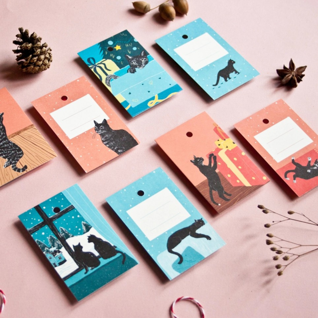 Katja Rub - Cats for Christmas, Gift Label Set