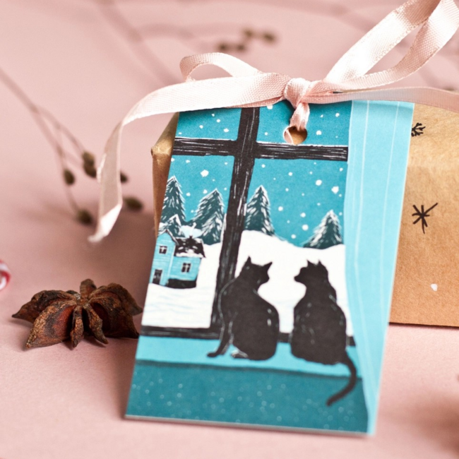 Katja Rub - Katten voor Kerstmis, Cadeau Label Set