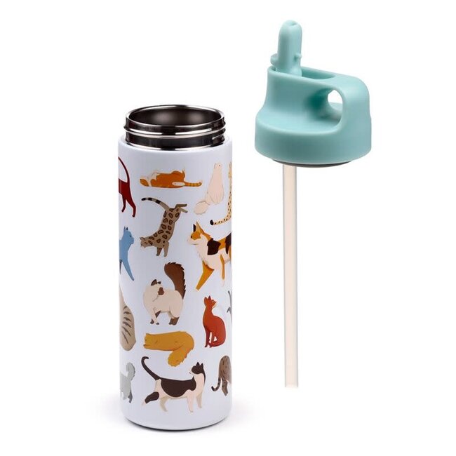 Feline Fine - Thermos All Cats met Flip Straw, 500 ml