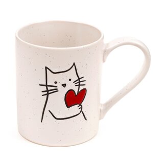 Puckator Big Tea Mug, Cat with Heart