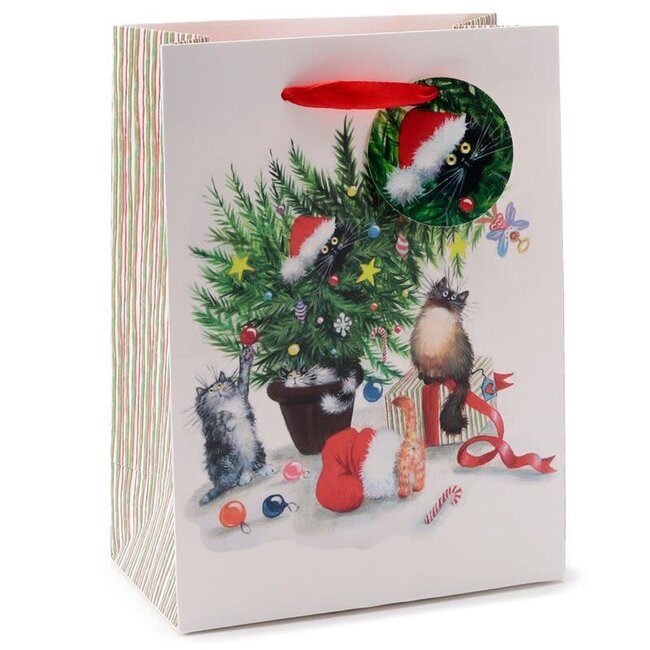 Kim Haskins - Kerst Katten, Geschenktas Medium