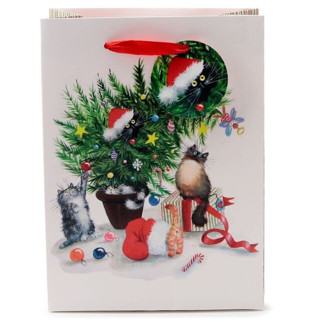 Kim Haskins - Kerst Katten, Geschenktas Medium