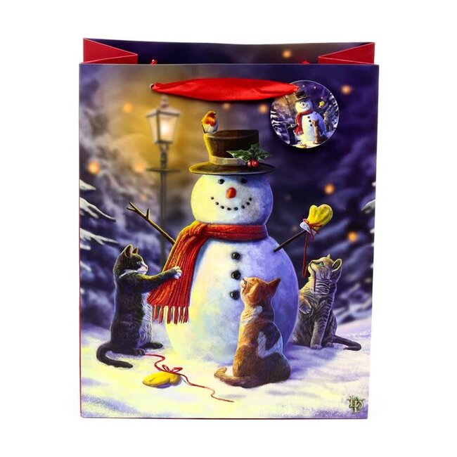 Lisa Parker - Christmas Cats Snowman, Giftbag Large