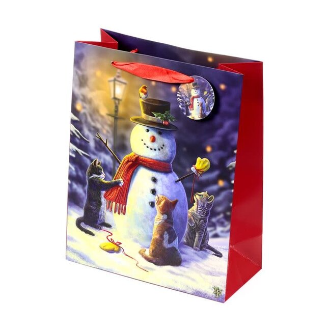 Lisa Parker - Christmas Cats Snowman, Giftbag Large