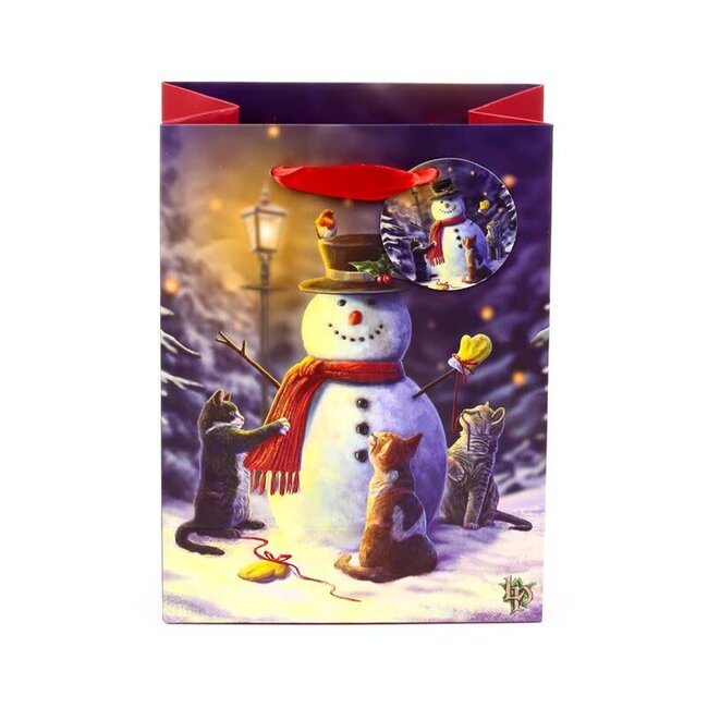 Lisa Parker - Christmas Cats Snowman, Giftbag Medium