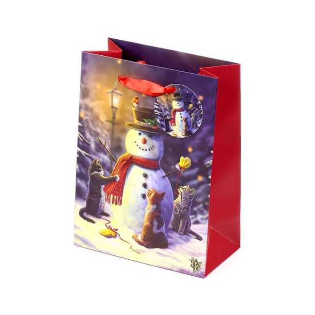 Lisa Parker - Christmas Cats Snowman, Giftbag Medium