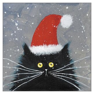 Kim Haskins - Santa Kitten, Double Card with Envelope