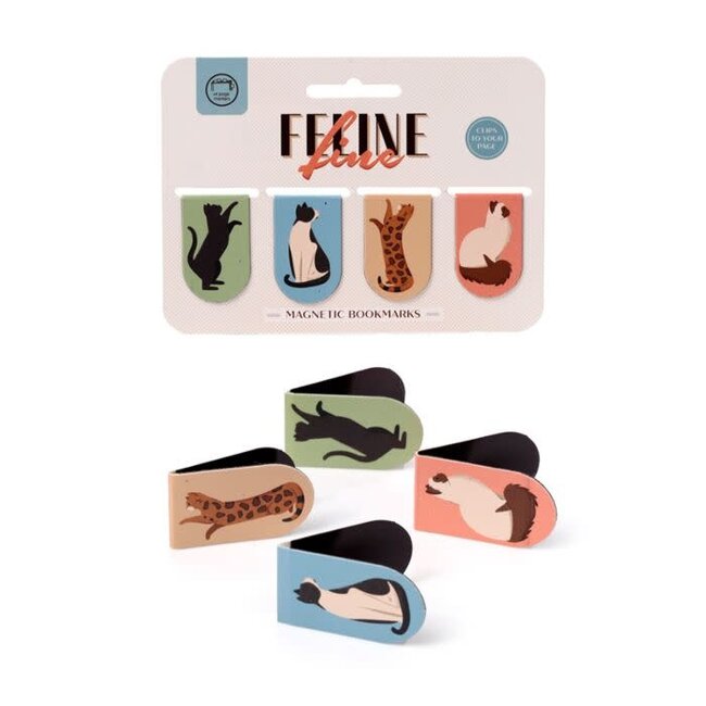 Magnetic Bookmarks - Feline Fine Cats, Set of 4